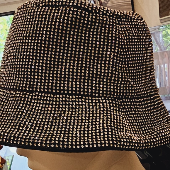 RHINESTONE Clear Blk Bucket Hat *3 Colors Avail.* NEW - Picture 5 of 5